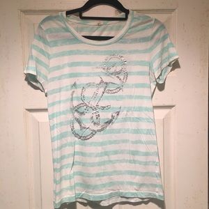 J. Crew Striped Tee with Nautical Design